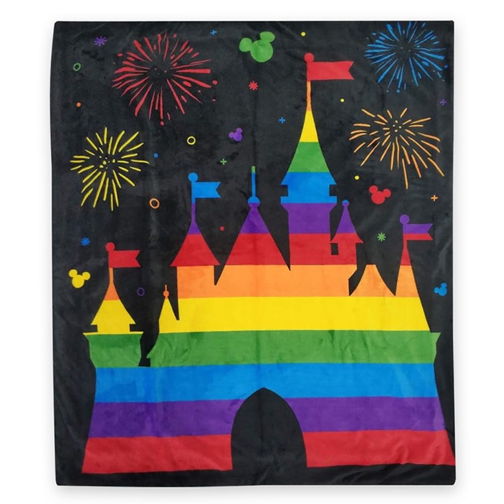 Rainbow Disney Parks Reversible Sequin Fleece Throw Blanket Pride